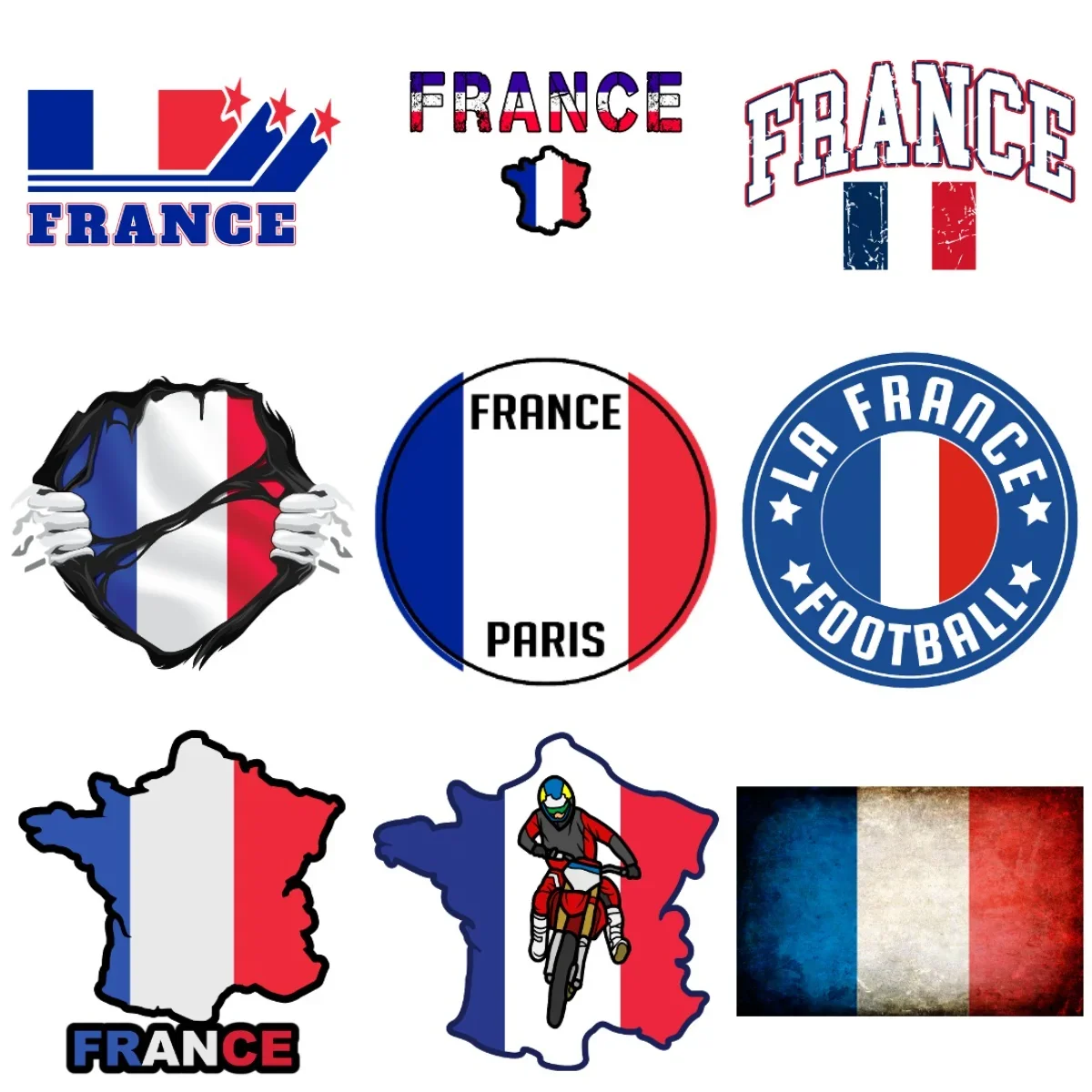 

France Flag Map Emblem Creative Personalized Stickers for Car Motorcycle Bicycle Van Fridge Wall Decoration Accessories
