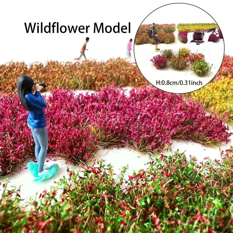 

32Pcs 8mm Simulation Grass Clusters Wildflower Model DIY Mini Garden Building Sand Table Scene Layout Grass Tufts Ornaments