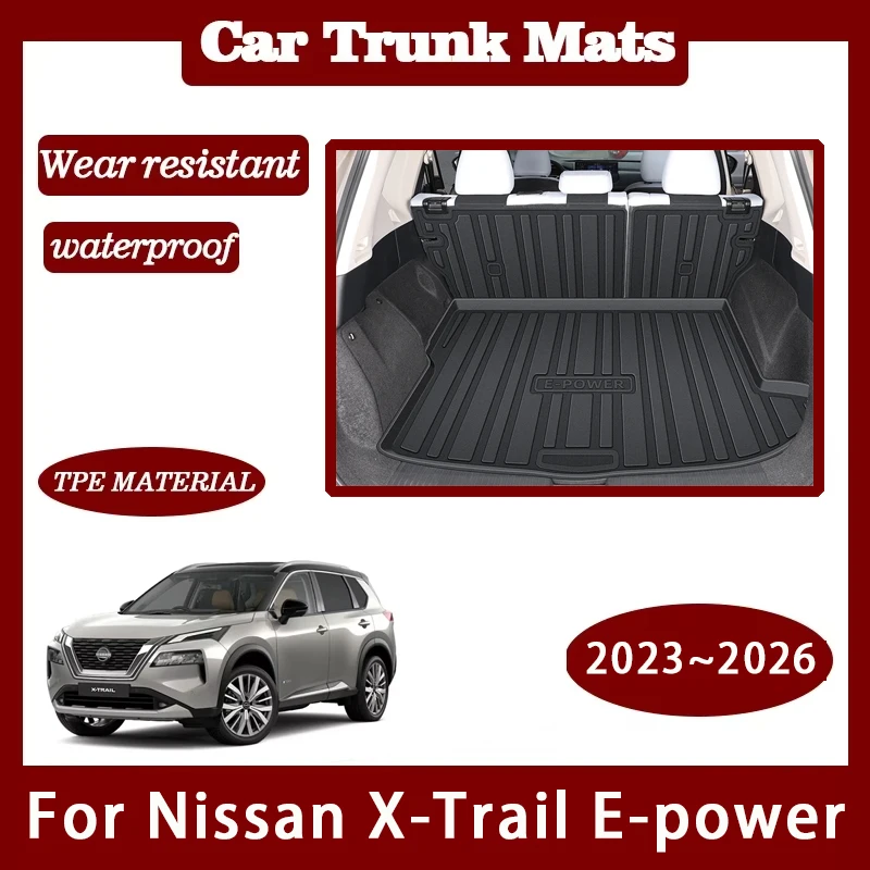 

Car Trunk Mats For Nissan X-Trail XTrail X-Trail Rogue e-power T33 2023~2026 Waterproof Boot Pad TPE Cargo Cover Car Acessories