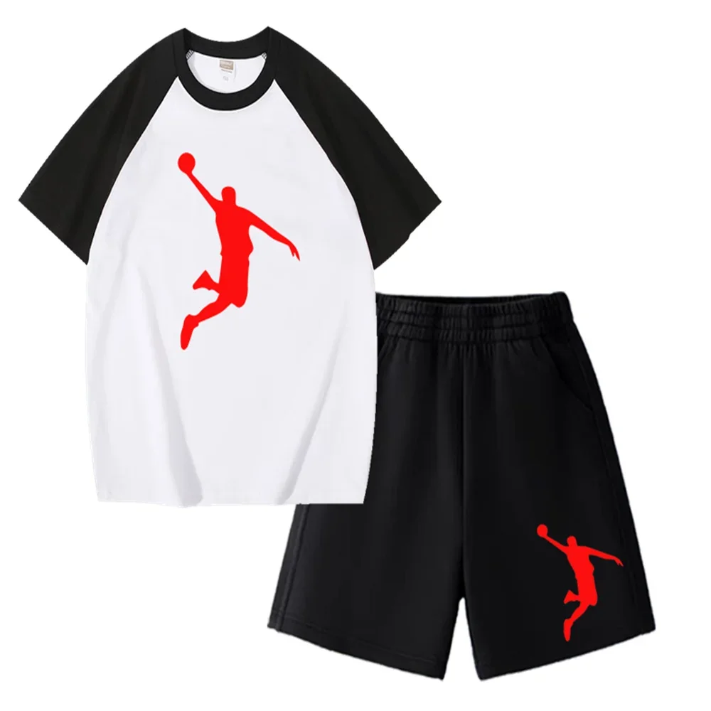 

A Luxury Brand Children's 100% Cotton Comfortable, Breathable, Casual and Fashionable Outdoor Street T-shirt and Shorts Set