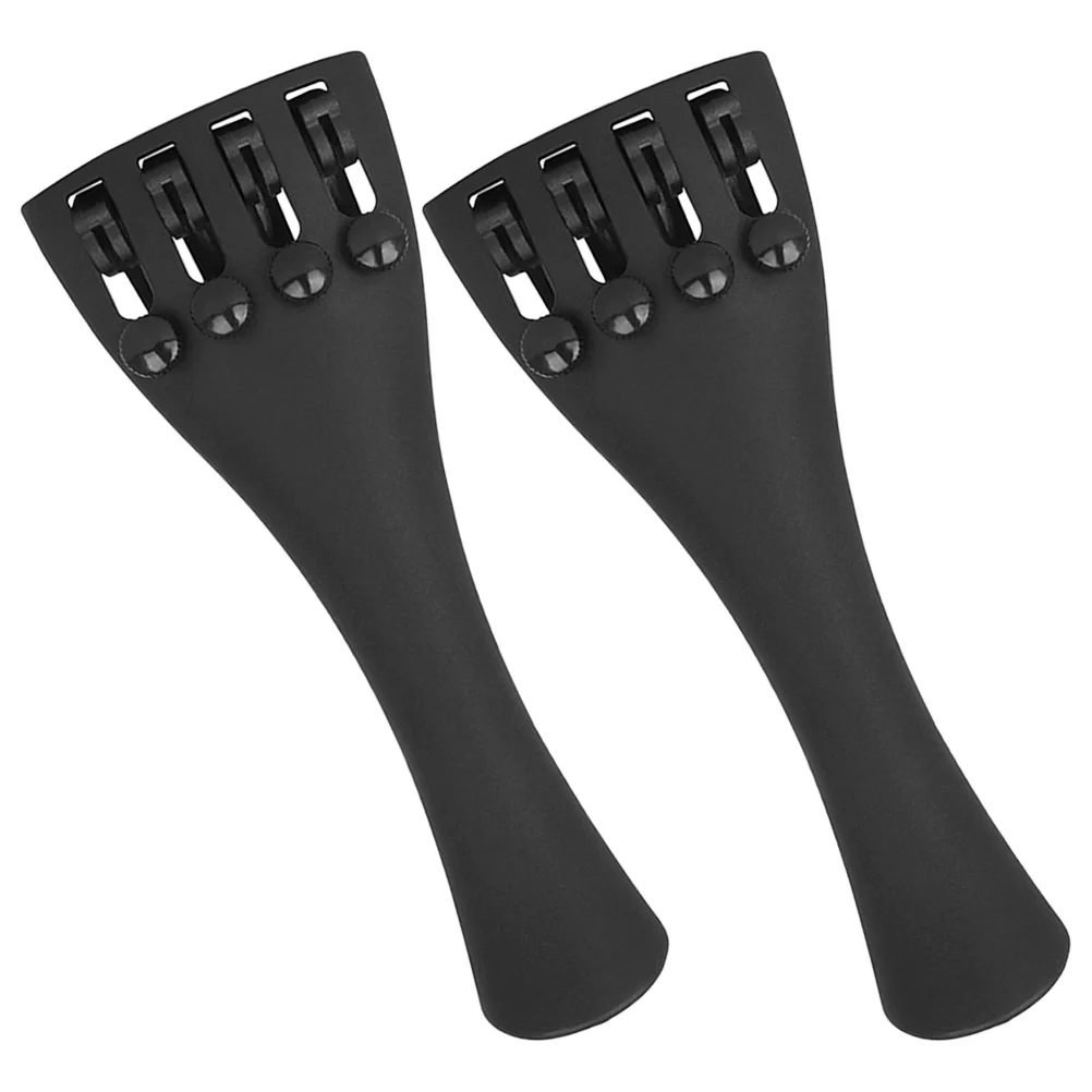 

2 Pcs Cello 4-hole Tailpiece Musical Instrument Accessories Black Replacement Part