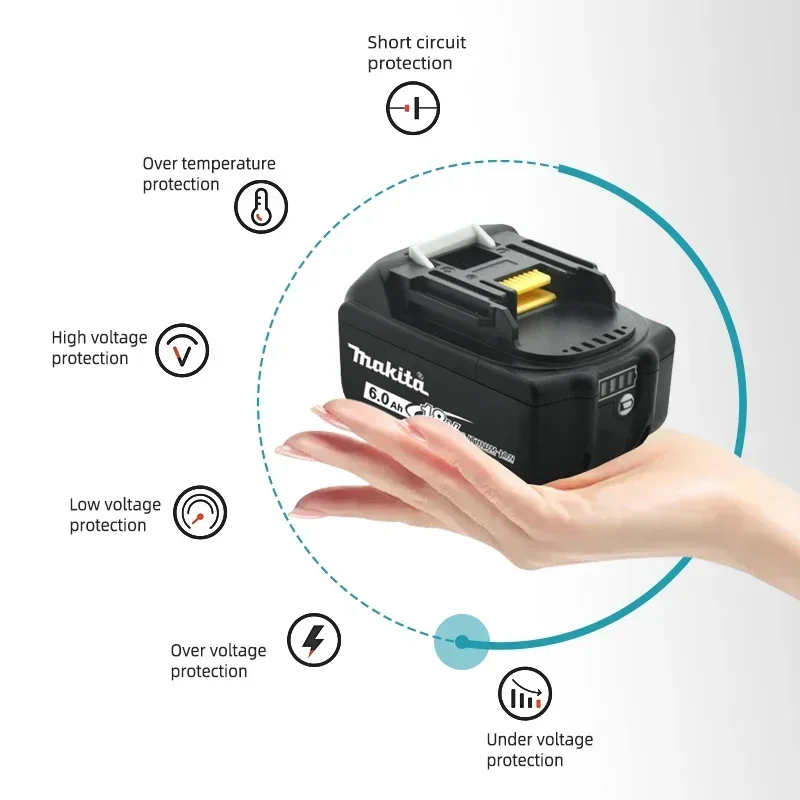 Makita Rechargeable Power Tool Battery, Replaceable LED Lithium-ion, Makita 18V Battery LXT BL1860B BL1860BL1850 BL1830