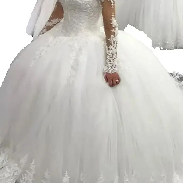 Suknie Ślubne Vintage na Zamówienie Luksusowe Suknie Ślubne z Długim Rękawem Koronkowe Suknie Balowe Suknie Ślubne z Trenem