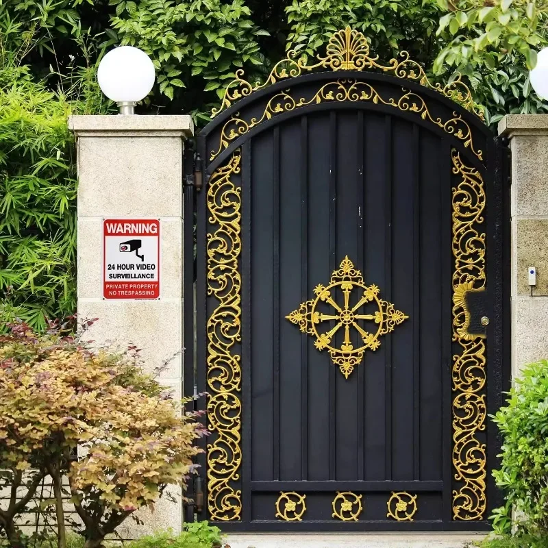 Outdoor Private Property Sign - 24/7 CCTV Surveillance Warning - No Trespassing Security Alert with Camera Monitoring