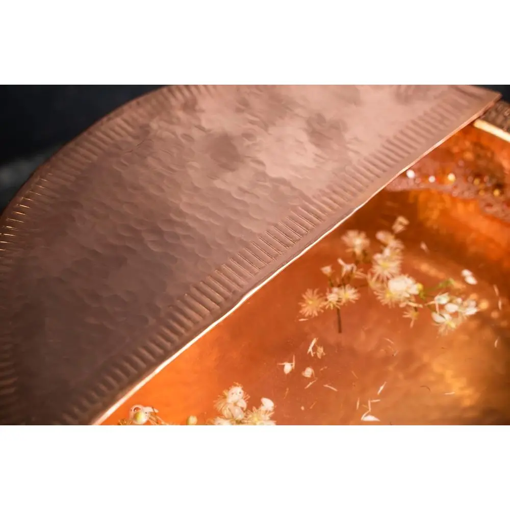 Fuß-Spa-Becken aus massivem Kupfer mit abnehmbarem Sockel – großes Entspannungsbecken für Spa und Pediküre (10–20)