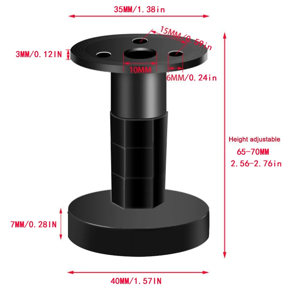 Metal Furniture Legs Replacement Wear-resistant Cabinet Legs Adjustable Anti Scratch Nightstand Storage Box Leg