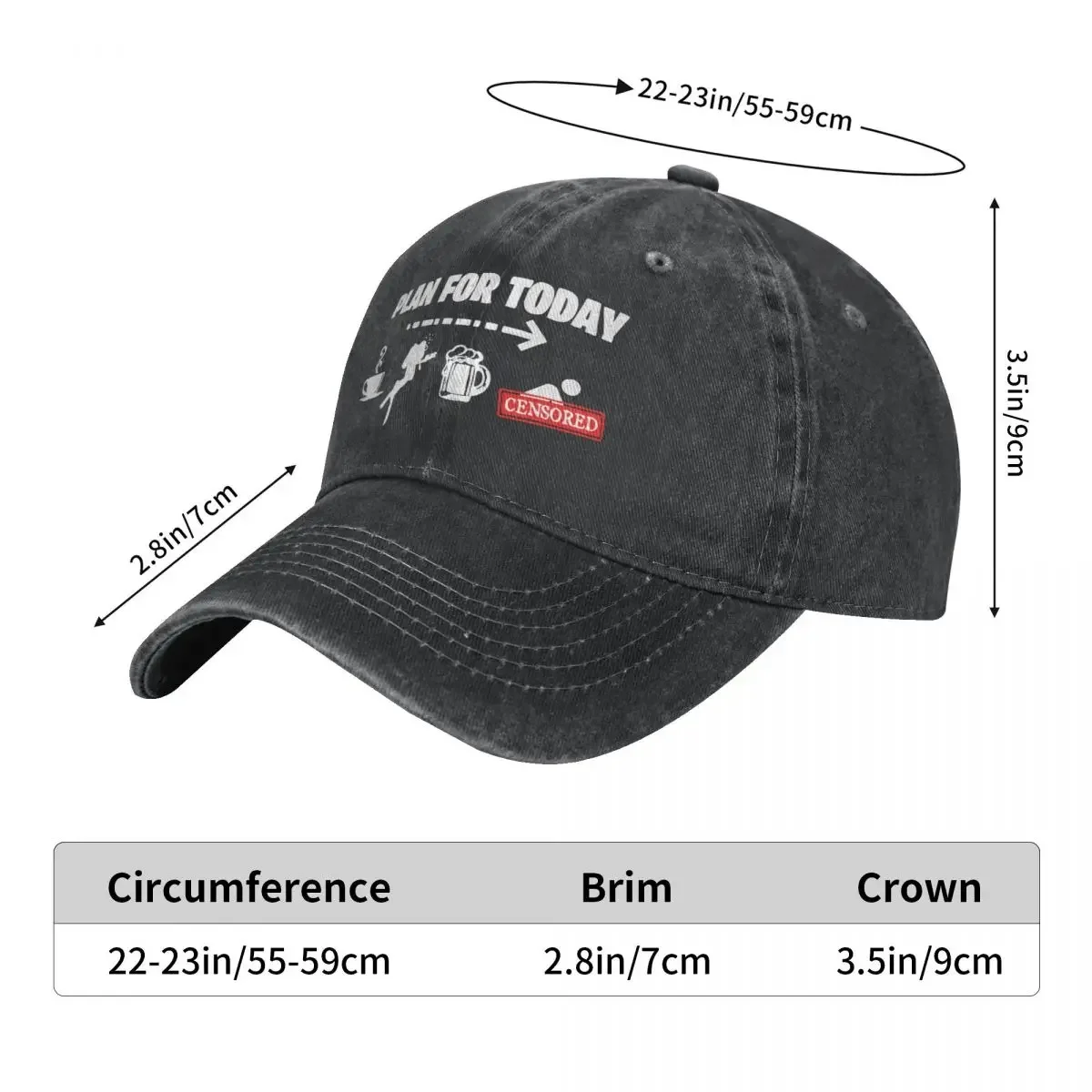 Plan For Today Coffe Dive Beer Sex Baseball Caps Retro Distressed Washed Diving Freediving Sun Cap Men Outdoor Travel Caps Hat