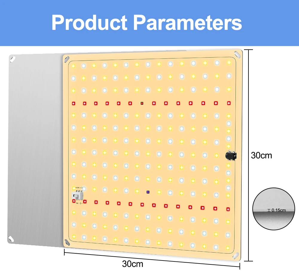 Imagem -03 - Full Spectrum Led Grow Light Phyto Lâmpada para Estufa Iluminação de Crescimento Vegetal Hidropônico Lm281b Flor Crescendo Chip