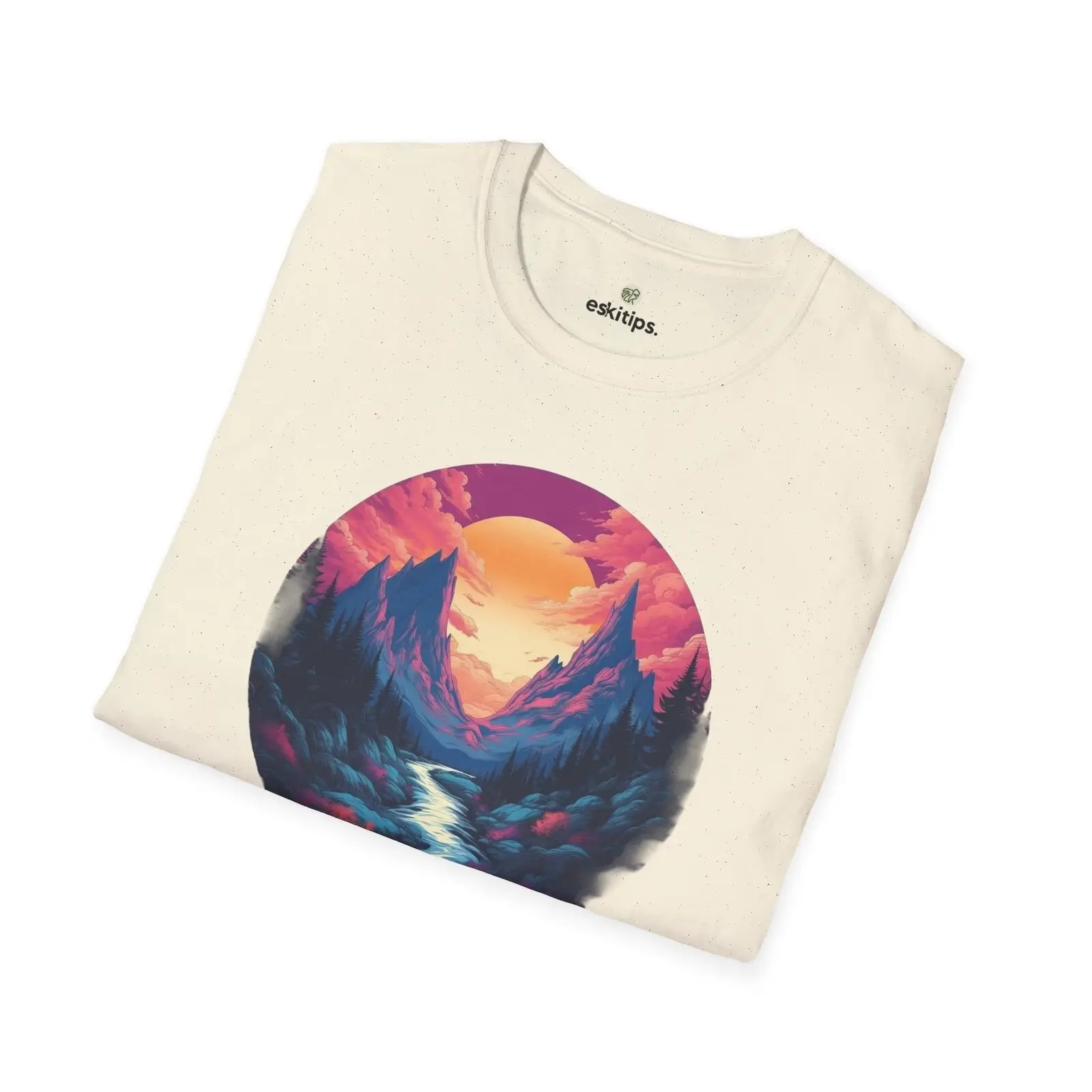 

Tranquil Sunset Mountain Graphic T-Shirt - Nature-Inspired Art Tee