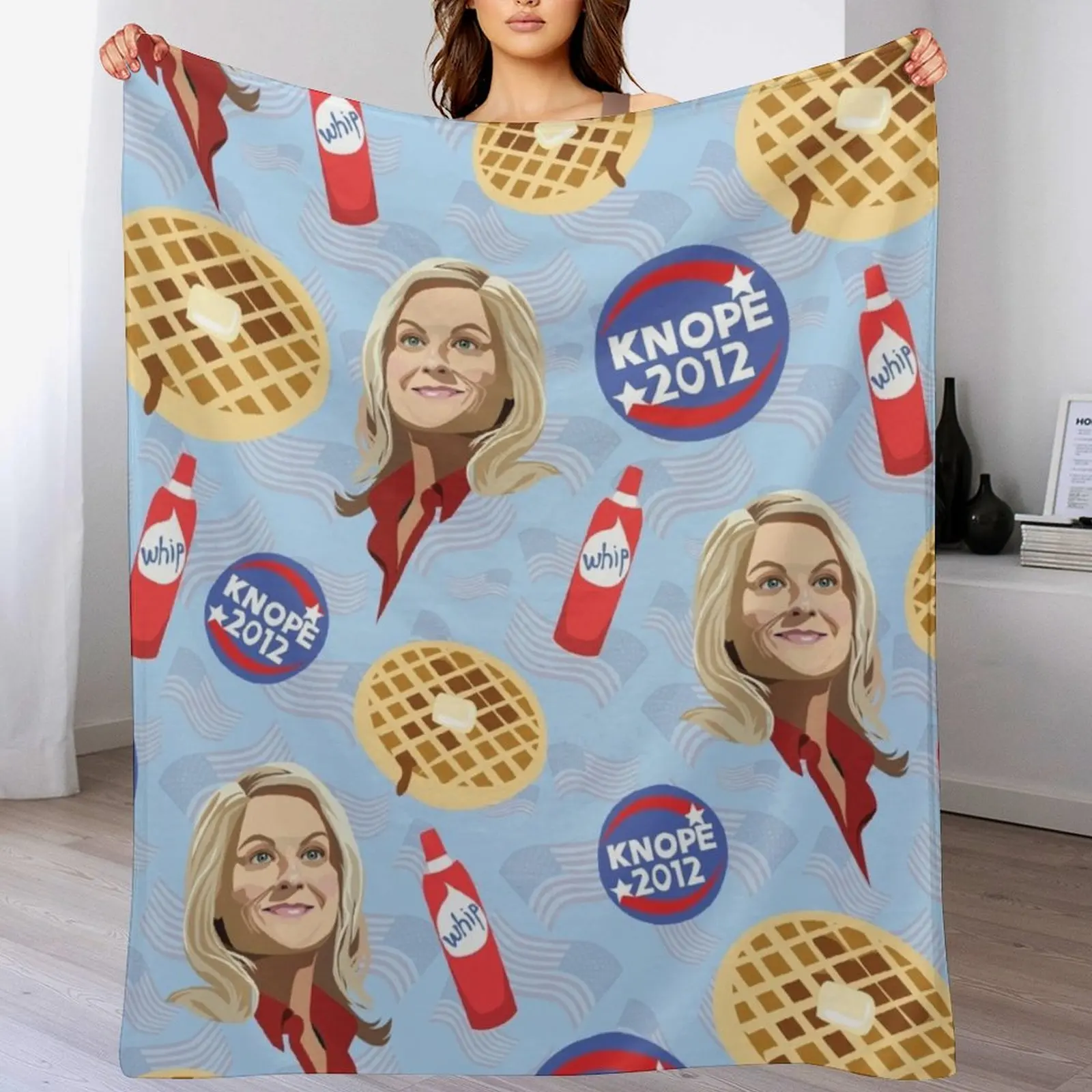 What's Important: Friends, Waffles, and Work Throw Blanket Multi Purpose Soft Warm Blanket for Home Travel