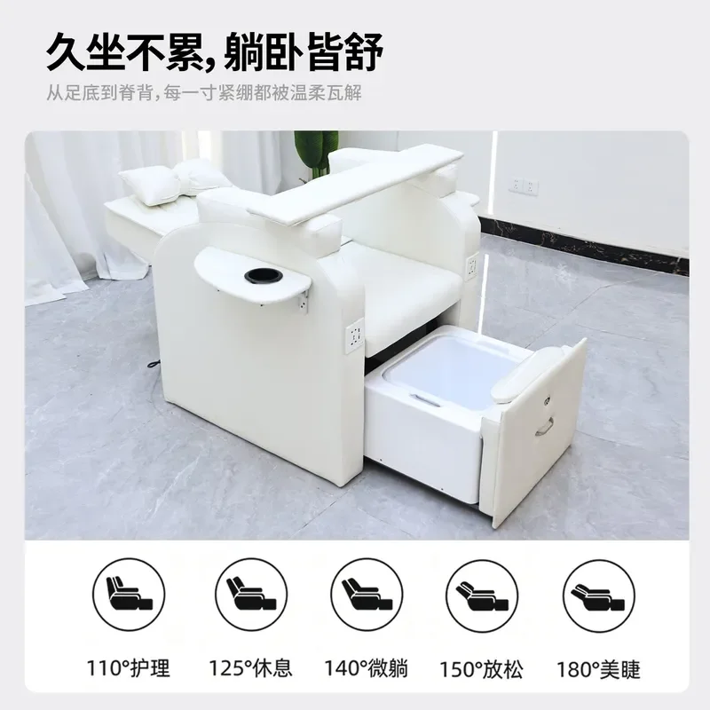 Electric Manicure and Foot Bath Integrated Recliner Multi Functional Foot Massage Chair for Beauty Salons