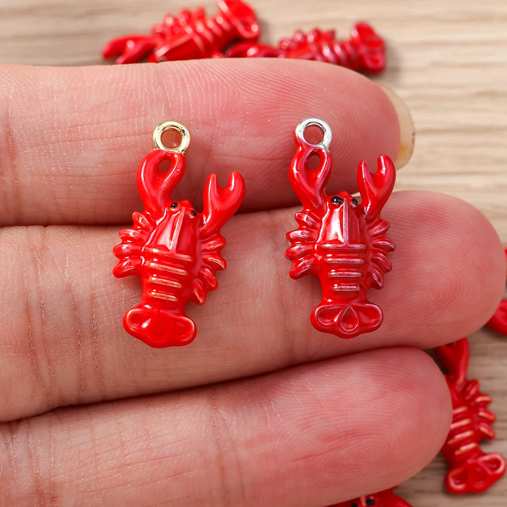 5 Stück 11 x 22 mm Cartoon-Emaille-Hummel-Anhänger für die Schmuckherstellung, Ohrringe, Halsketten, Armbänder, Zubehör, DIY-Geschenke – Detail 3