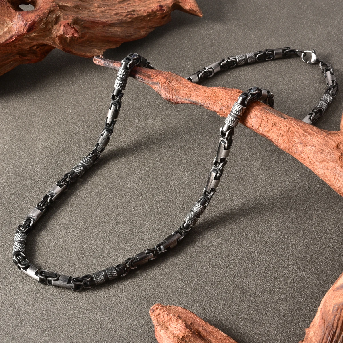 Industrial Punk Necklace for Men Stainless Steel Gothic Chain Retro Unisex Jewelry Gift for Him Women Alternative Style Grunge