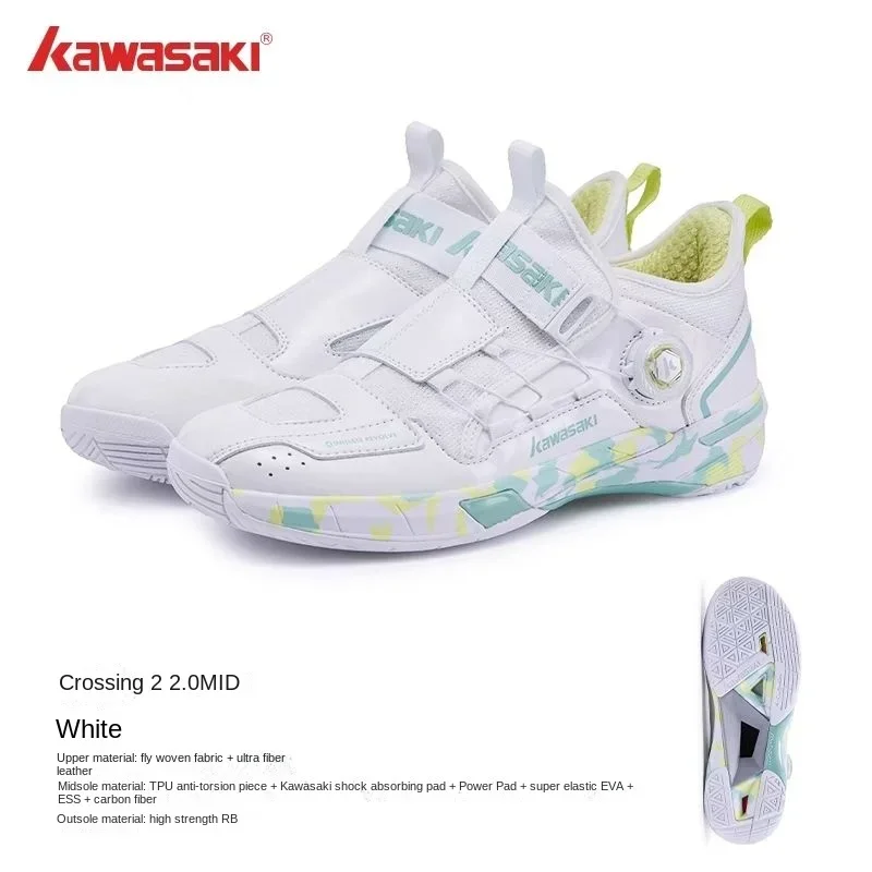 New Badminton Kawasaki Professional Sneakers Crossing 2.0 MID Men and Women Breathable, Non-Slip, Wear-Resistant shoe