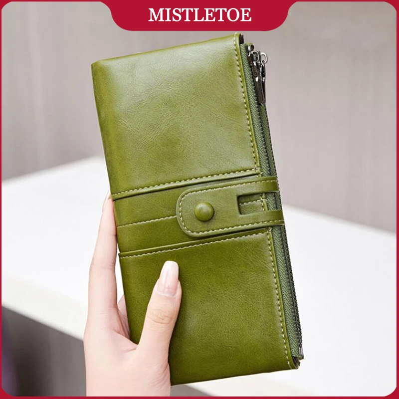 

RFID Protection Women Wallet Dual Zipper Long Coin Purse for Travel Bithday Gifts