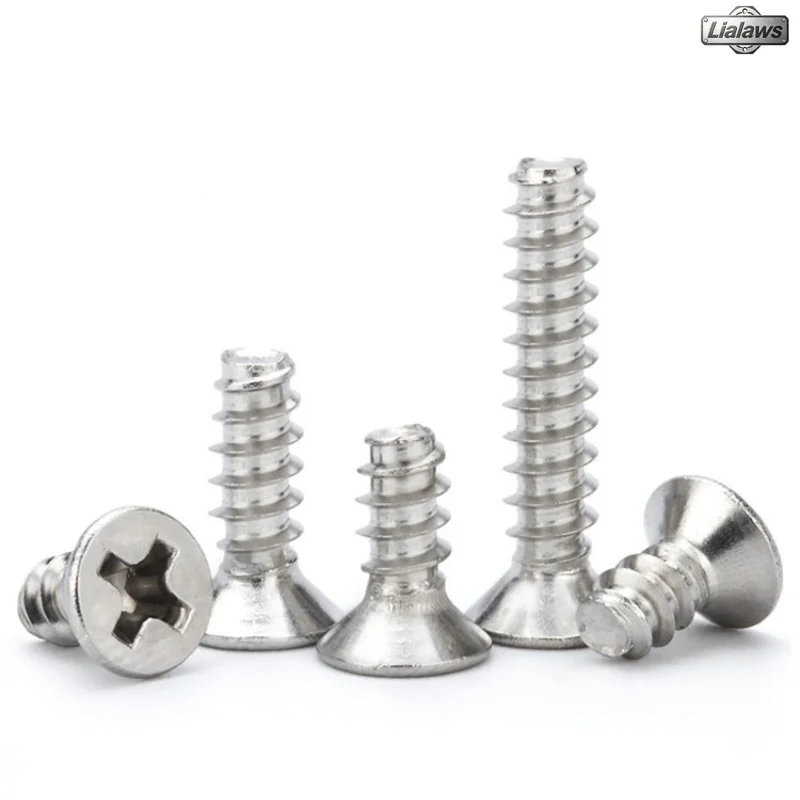 M1 M1.2 M1.4 M1.7 M2 M2.2 M2.6 M3 M3.5 M4 M5 M6 Stainless Steel Countersunk Head Cross Recessed Flat Tail Self-tapping Screws