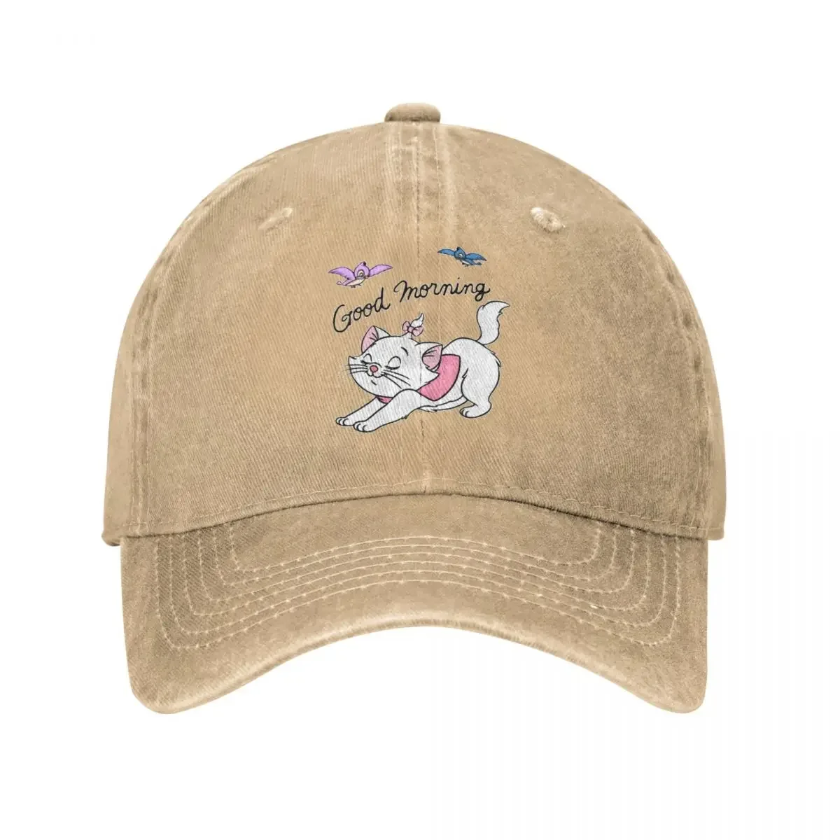 Marie Aristoocats Cute Kity Good Morning Cat Baseball Cap Classic Distressed Cotton Sun Cap Unisex Outdoor Running Goolf Hats Ca