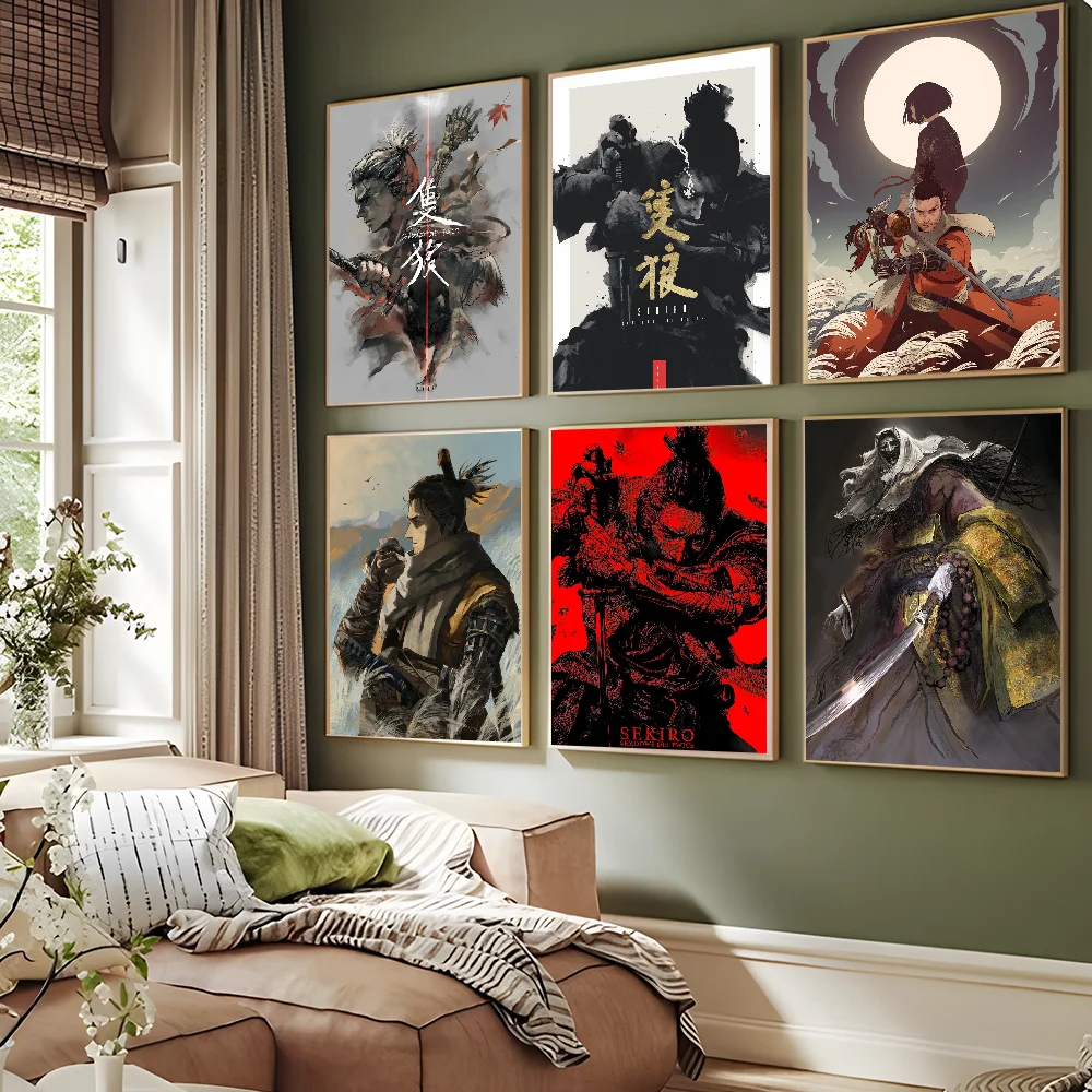 

Sekiro Shadows Die Twice Anime Posters Sticky Decoracion Painting Wall Art White Kraft Paper Wall Decor