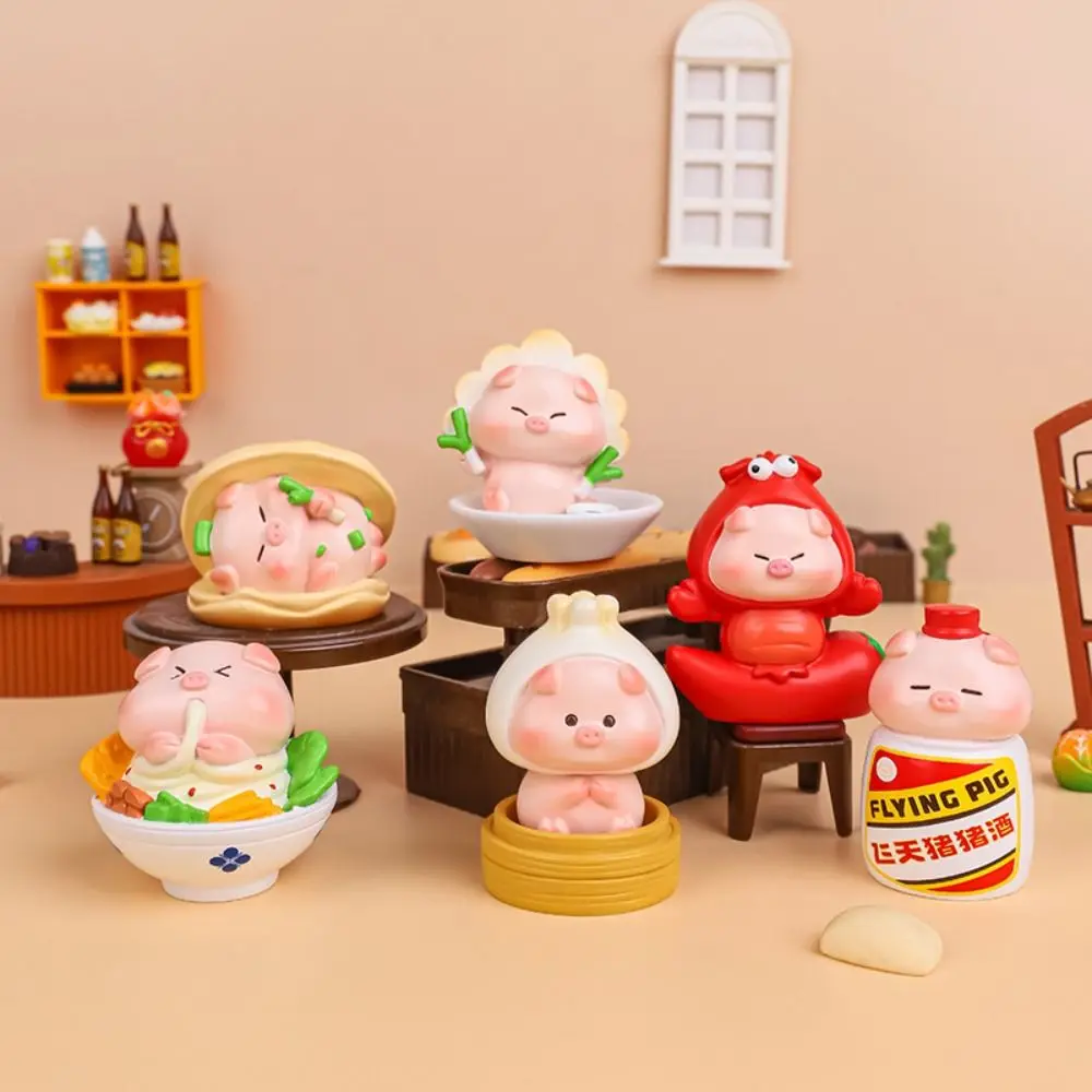 

Chinese Cuisine Pig Cartoon Cute Little Pig Cute Food Toy Ornament Desktop Decoration Resin Figurine Creative Figurine Gift