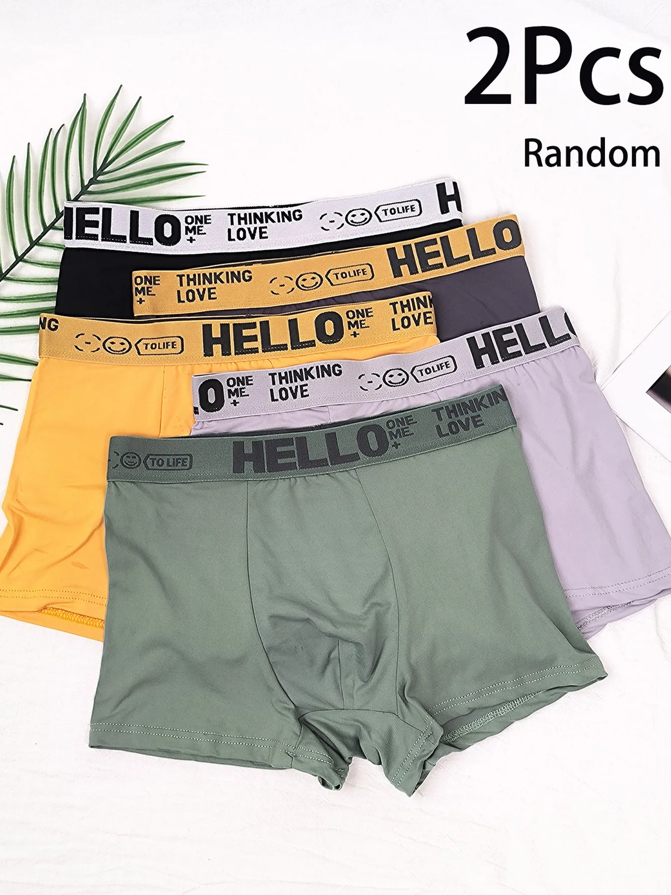 

2pieces Mens Underwear Men Underpants Male Pure Men Panties Shorts Breathable Boxer Shorts Comfortable soft Plus size