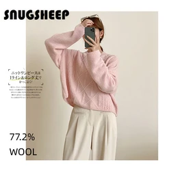 elegante argyle women wool clothes pink top sweater womens jumper winter sweaters clothing woman cute knitted kawaii pullover