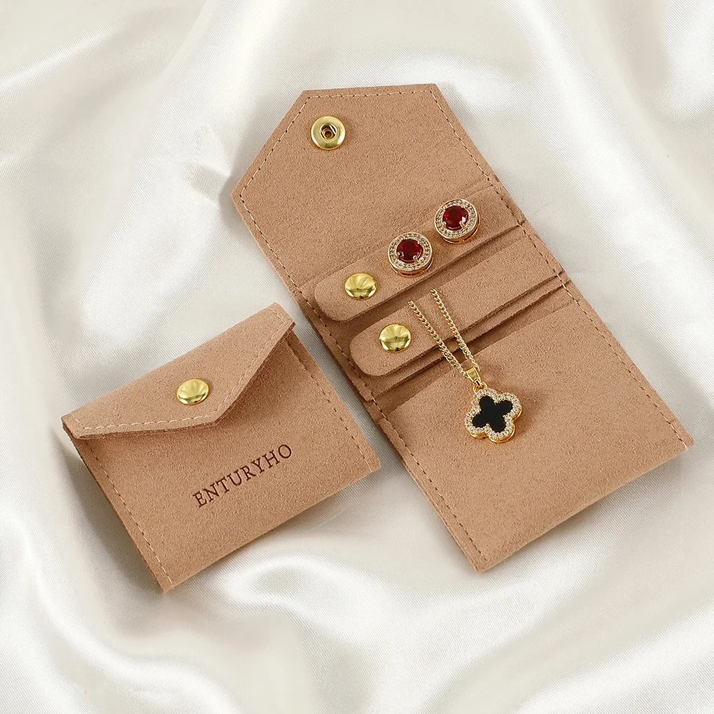 

Customized Jewelry Bags Envelope Packaging Bags Microfiber bracket earring Packaging Bags Customized with Your Logo Wholesale
