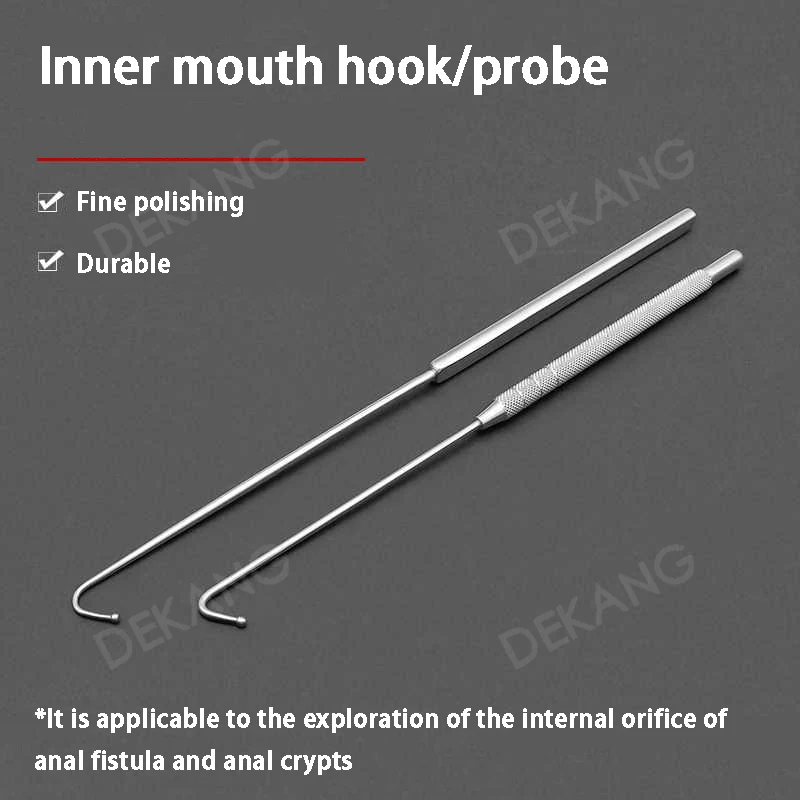 ตะขอโพรบทางทวารหนักในช่องปากภายใน, ตะขอไซนัสทางทวารหนัก, ตะขอแขวน, ตะขอเกี่ยว, การสํารวจโพรบฟิสตูลา