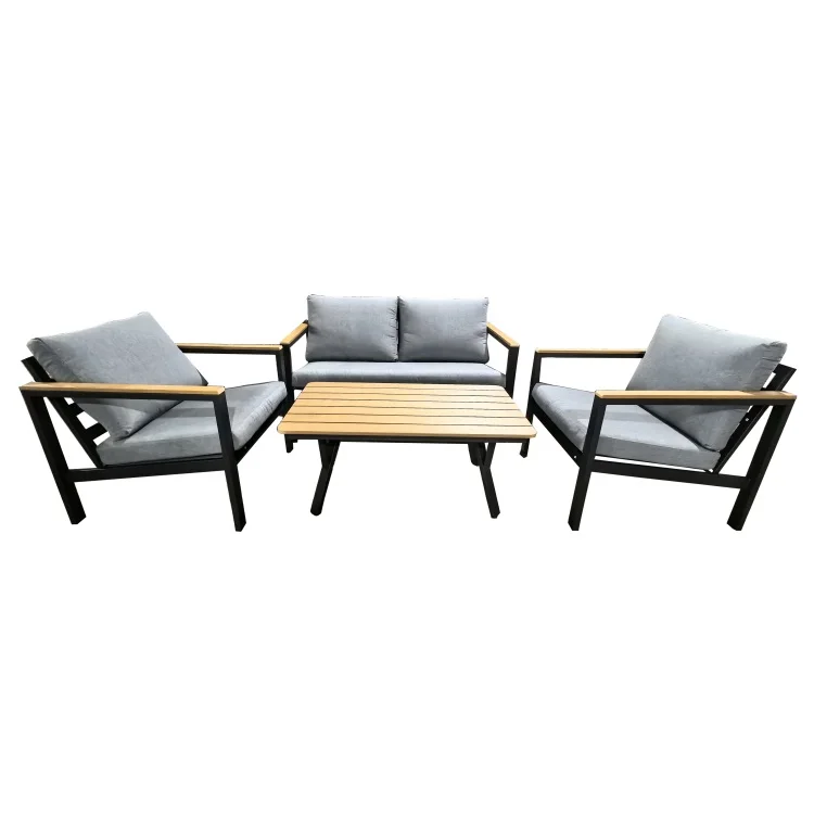 

Contemporary Aluminum Plastic Wood Sectional Sofa Set for Modern Home Apartment Courtyard Villa Exterior Furniture Outdoor