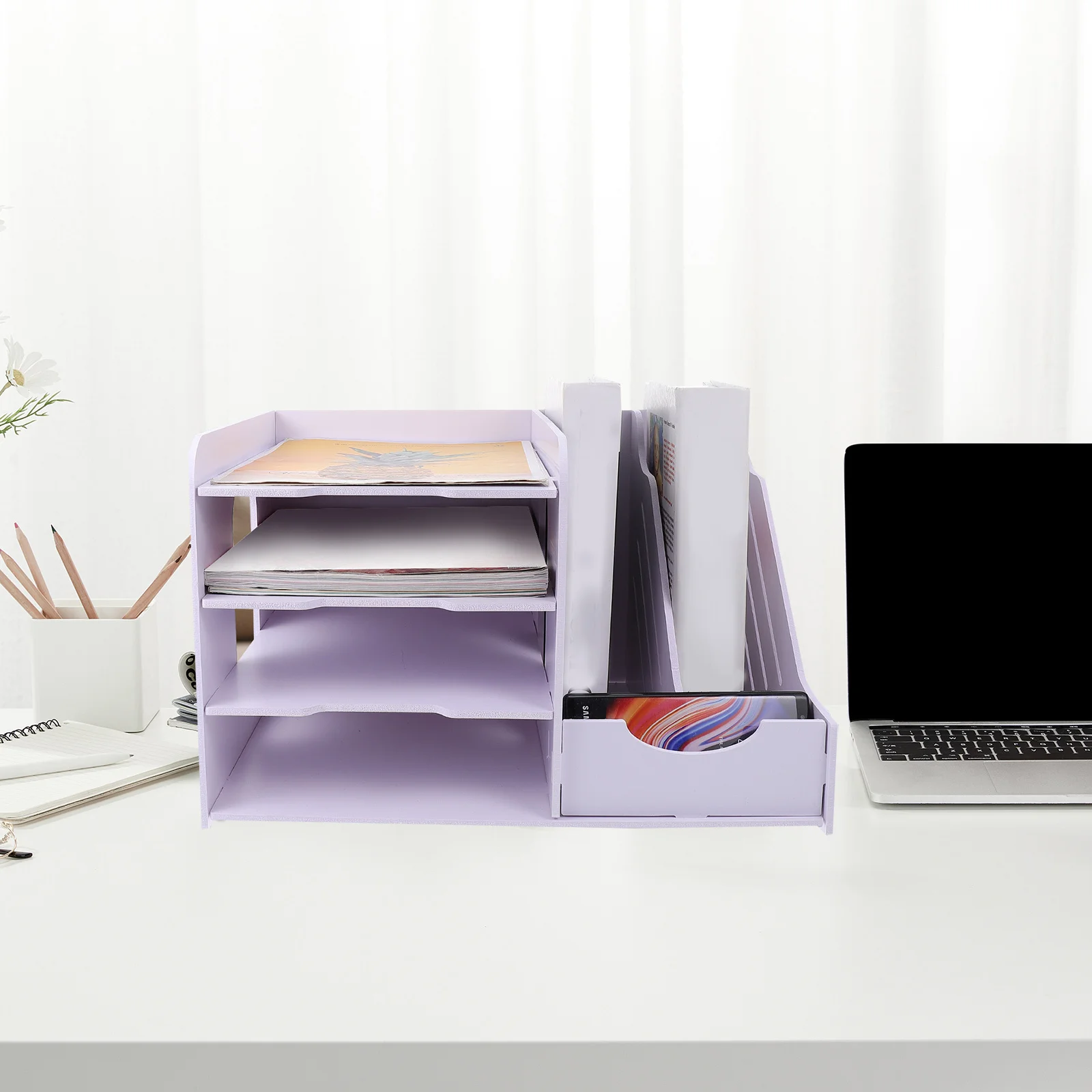 

1Pcs Simple Desktop File Rack Multiple-Layer Bookshelf for Office Storage Rack Document Organizer Efficient Paper Management