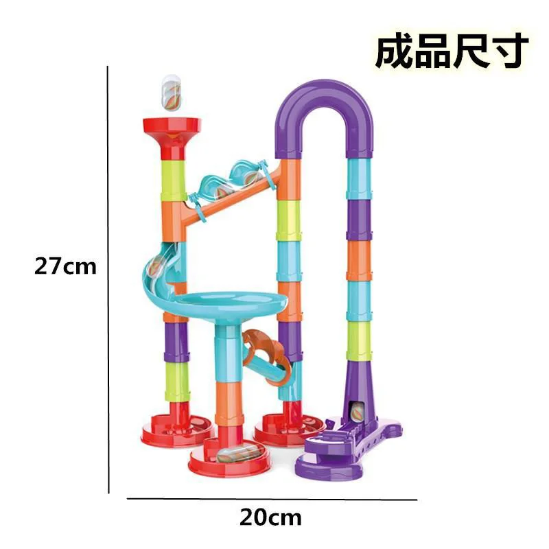 DIY Ejection Slide Track Building Block Maze Children Maze Ball Roll Birthday Variety Assembly Paradise Learning Puzzle Toy Gift