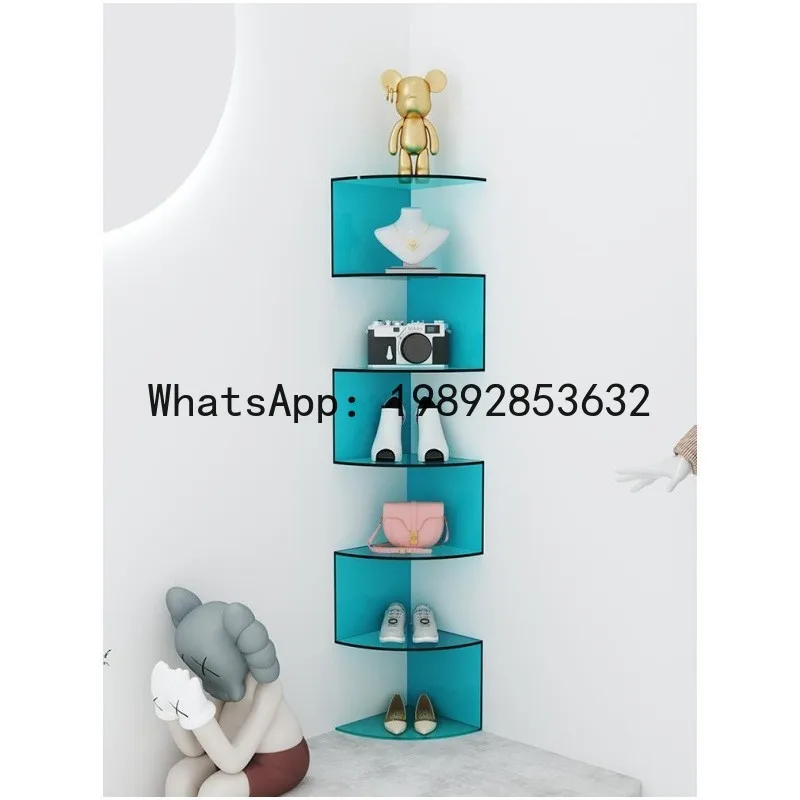 

PYJ upper wall-mounted shelf, living room acrylic corner bookshelf, bedroom storage rack, corner cabinet, wall storage