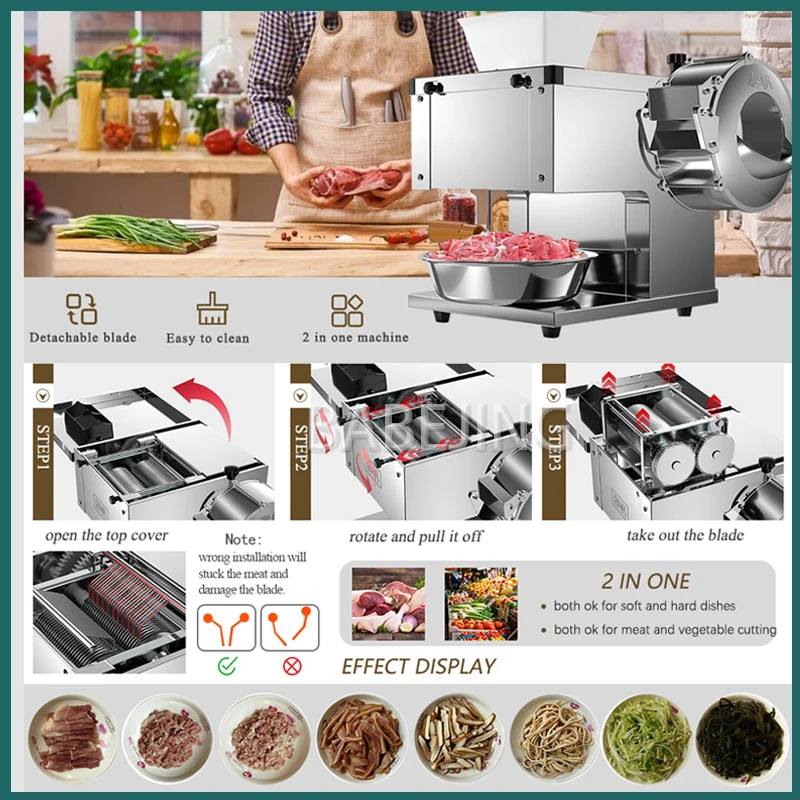 BABEJING رخيصة الثمن ماكينة تقطيع لحم البقر الطازج التجارية لحم الخنزير والدجاج 110 فولت 220 فولت