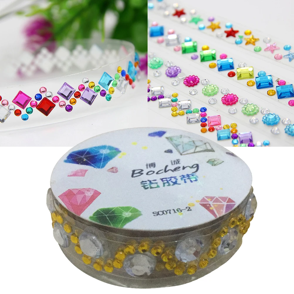 

1 Roll Acrylic Rhinestone Tape 3d Decorative Adhesive For Crafts Journals Planners Diy Bright Paper Packaging Highlighter