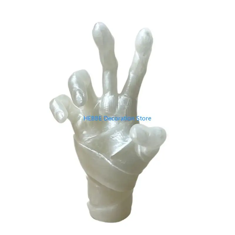 B0KC Shelf Accent Hand Figure, Seasonal Room Piece With Night Finish, Stable Base, and Easy Placement for Entry Tables, Window