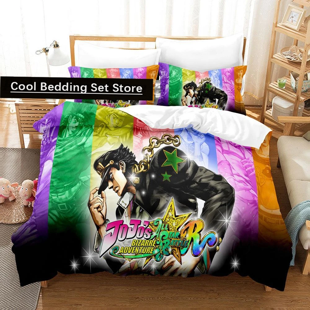 

JoJo Bizarre Bedding Set Single Twin Full Queen King Size Bed Set Aldult Kid Bedroom Duvetcover Sets 3D Print Anime 2022