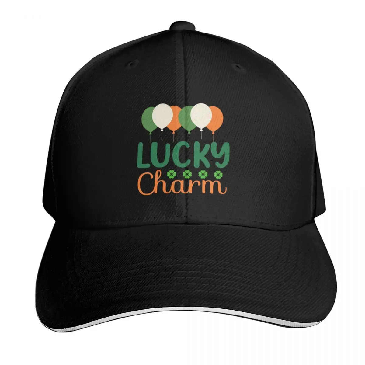 Irish Lucky Charm Baseball Cap Cotton Twill Breathable Contrast Two Tone Brim Snapback Flat Bill