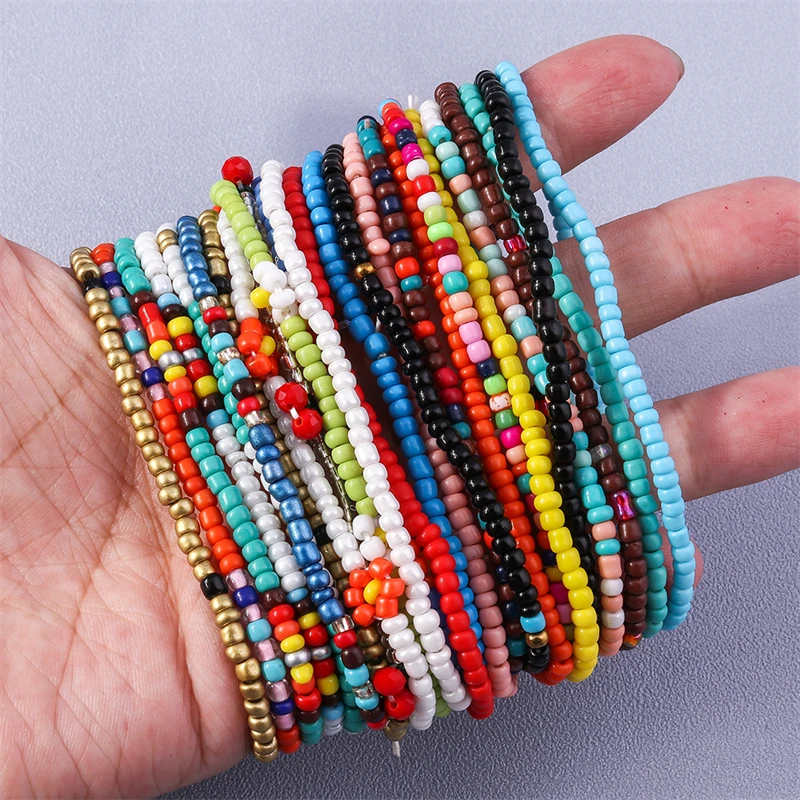 Pulseiras coloridas Handmade Beads para Mulheres, Bohemian Jóias, Girls Party, Festival Presentes