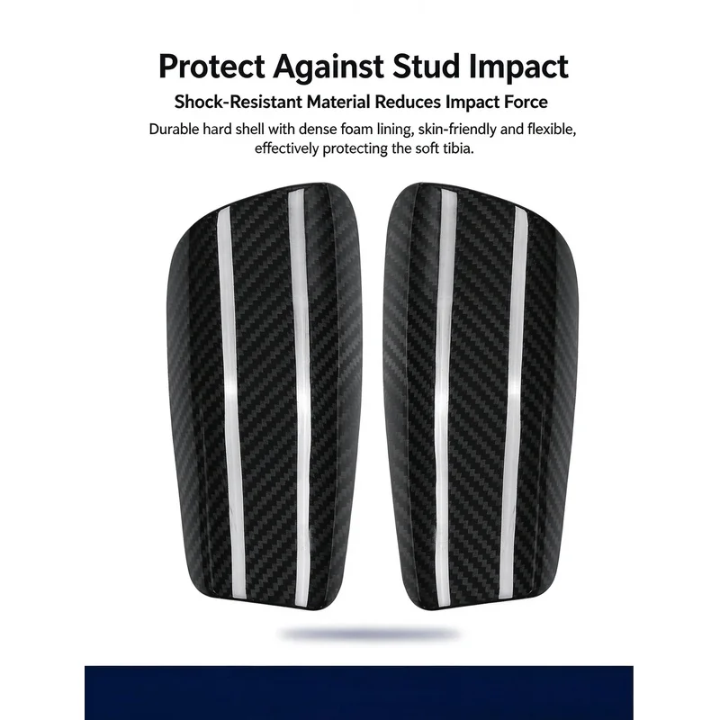 Insertable lightweight carbon fiber football shin guards, professional match player version leg protective gear for adults and k