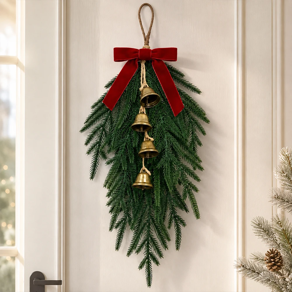 Christmas Tree Artificial - 20” Kunstmatige Kerstversiering met Rode Fluwelen