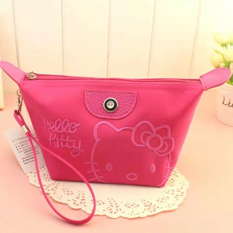 Hello Kitty Cosmetic Bag Small Portable Simple Cute Girl Large-capacity Travel Waterproof Skin Care Products Storage Bag