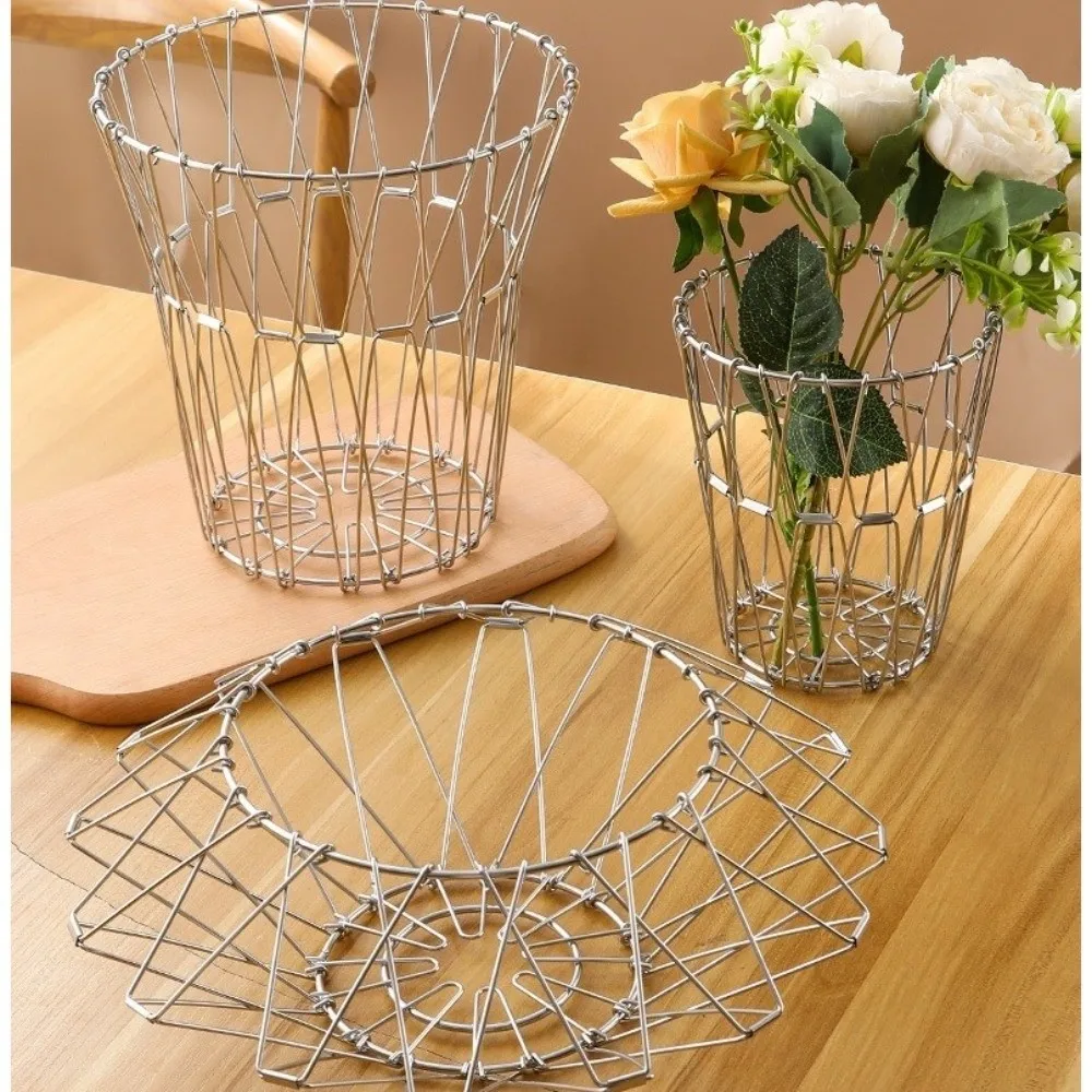 Nordic-style Hollow Structure Foldable Fruit Basket Modern Simple Storage Basket Scalable Candy Dessert Rack Fruit Storage