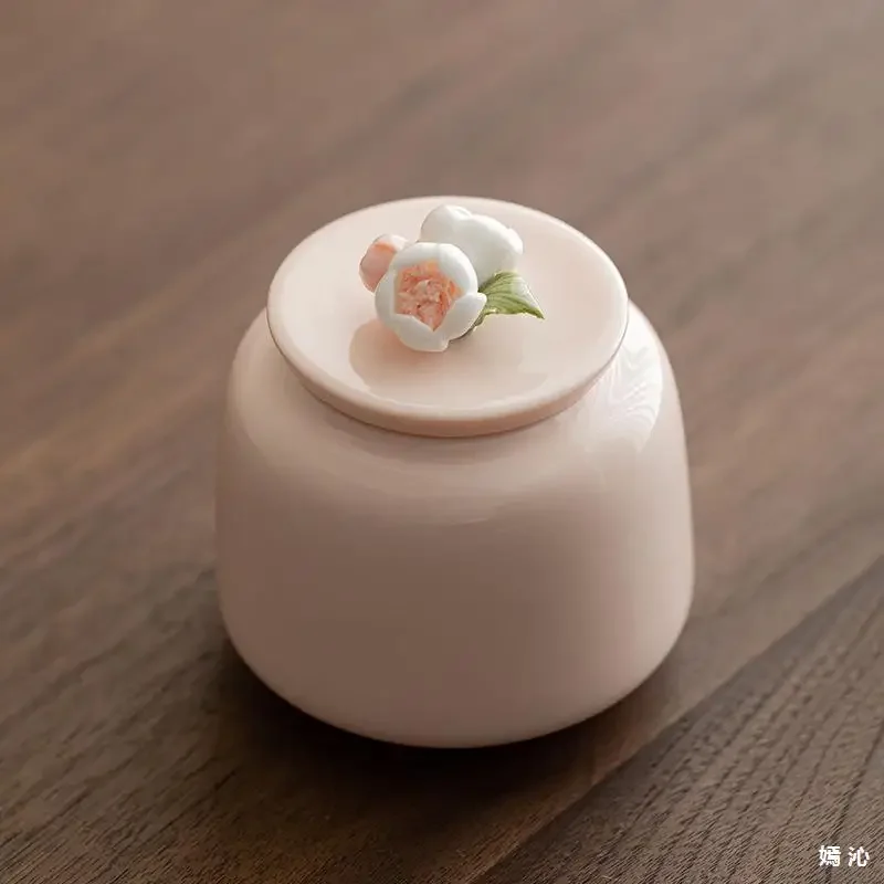 Small pet urn ceramic flower sealing box cat dog hair memorial portable altar cremation urns for human ashes  pet urns