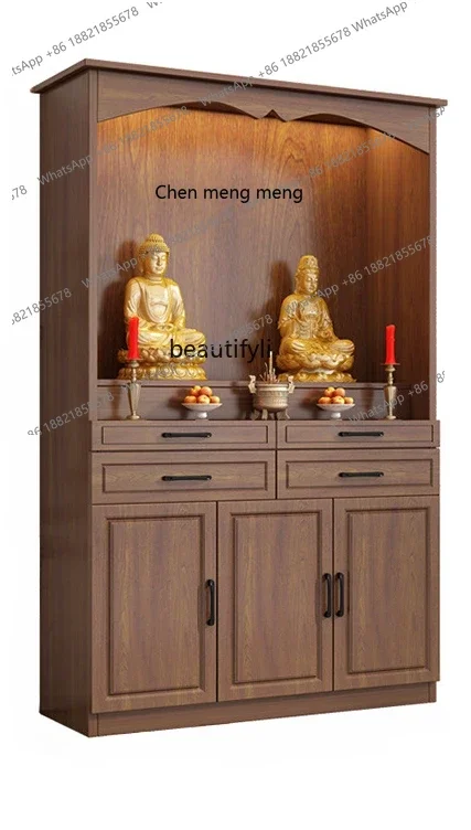 

182Q Solid wood Buddhist cabinet Modern Chinese god cabinet Multi-layer Buddhist table Household supply table