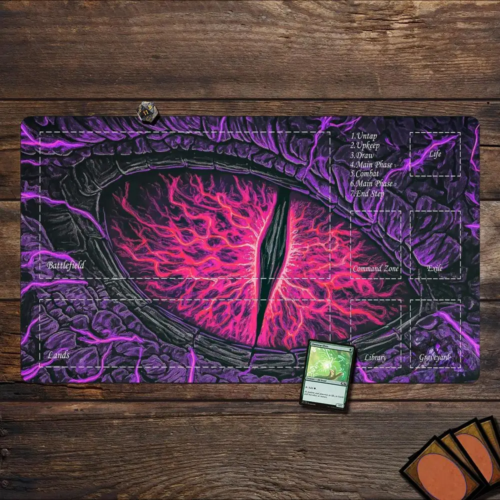 

Magic Playmat card gaming mat with zone Eye of the Devil mtg playmat Desk Mat gamer keypad expansion mousepad rubber anti-slip