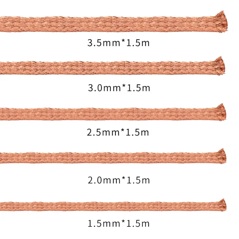 Width 1~4mm Desoldering Mesh Braid Tape Copper Solder Wire Welding Point Remover Tin Removal Wick Lead Cord Flux For Soldering