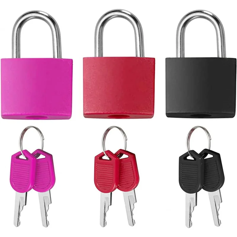 

3 шт. маленькие замки с ключами, разноцветные навесные замки для багажа, замок с ключом для чемодана, металлические навесные замки, сумка, коробка, дневник, кабина для хранения