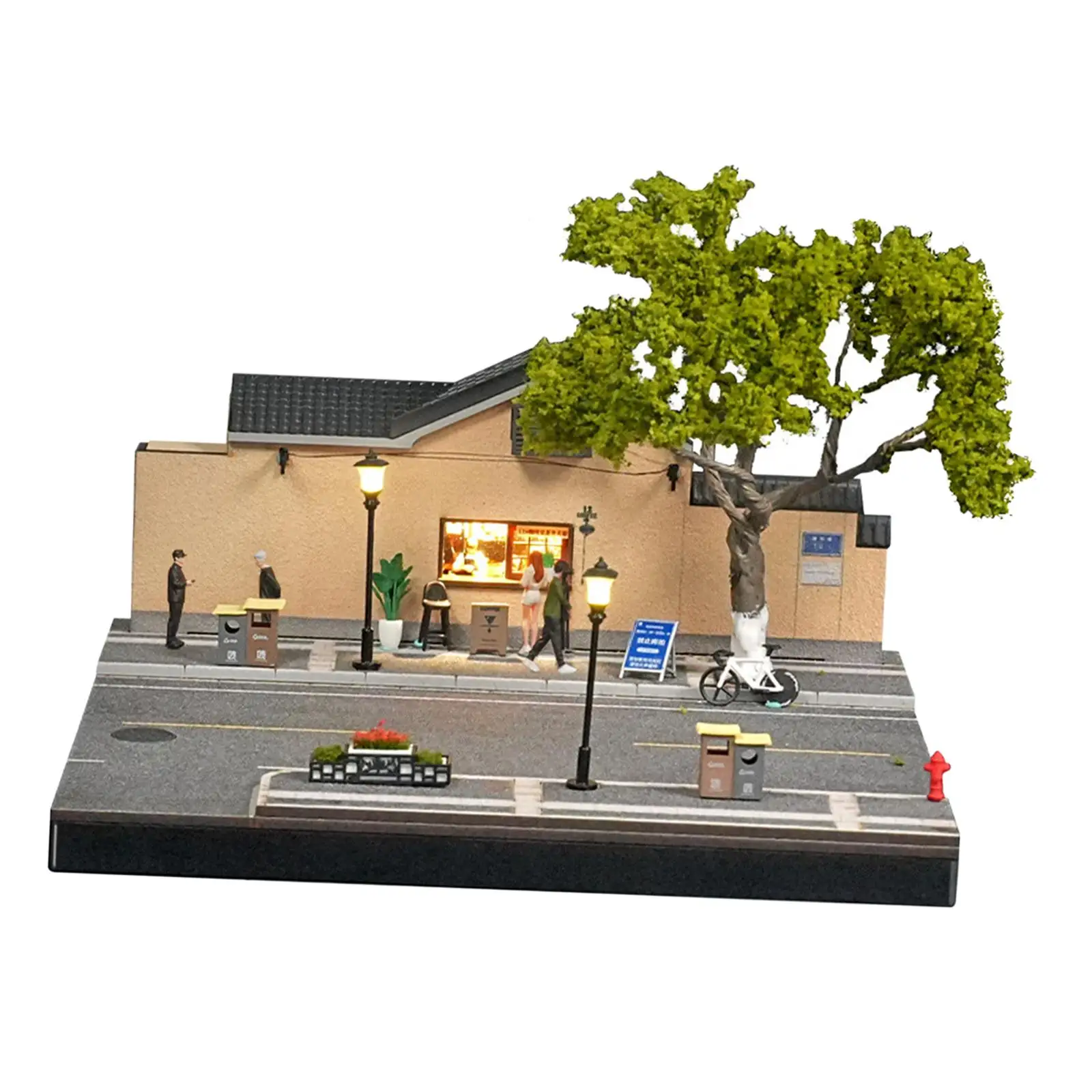 

Model Car Display Case Multicolor Architectural Mini Scene Organizer with Light for Car Models Building Kit