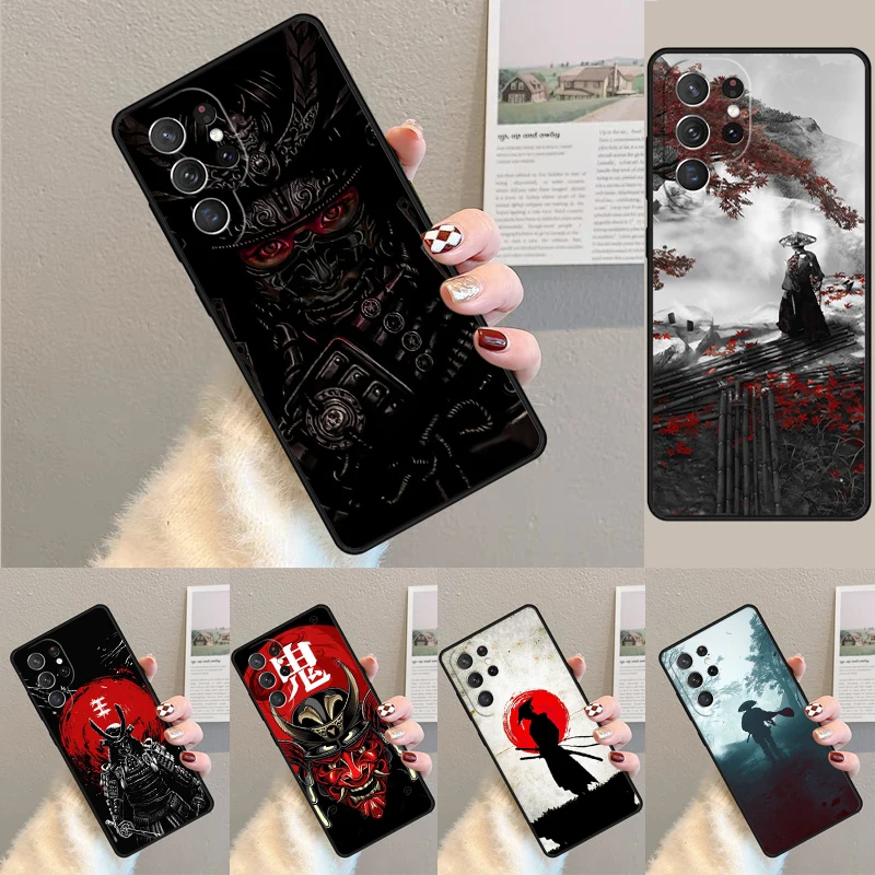 Cover For Samsung Galaxy S24 Ultra S21 S22 S8 S9 S10E Note 10 20 Plus FE S23 Japanese Samurai Warrior Phone case Coque