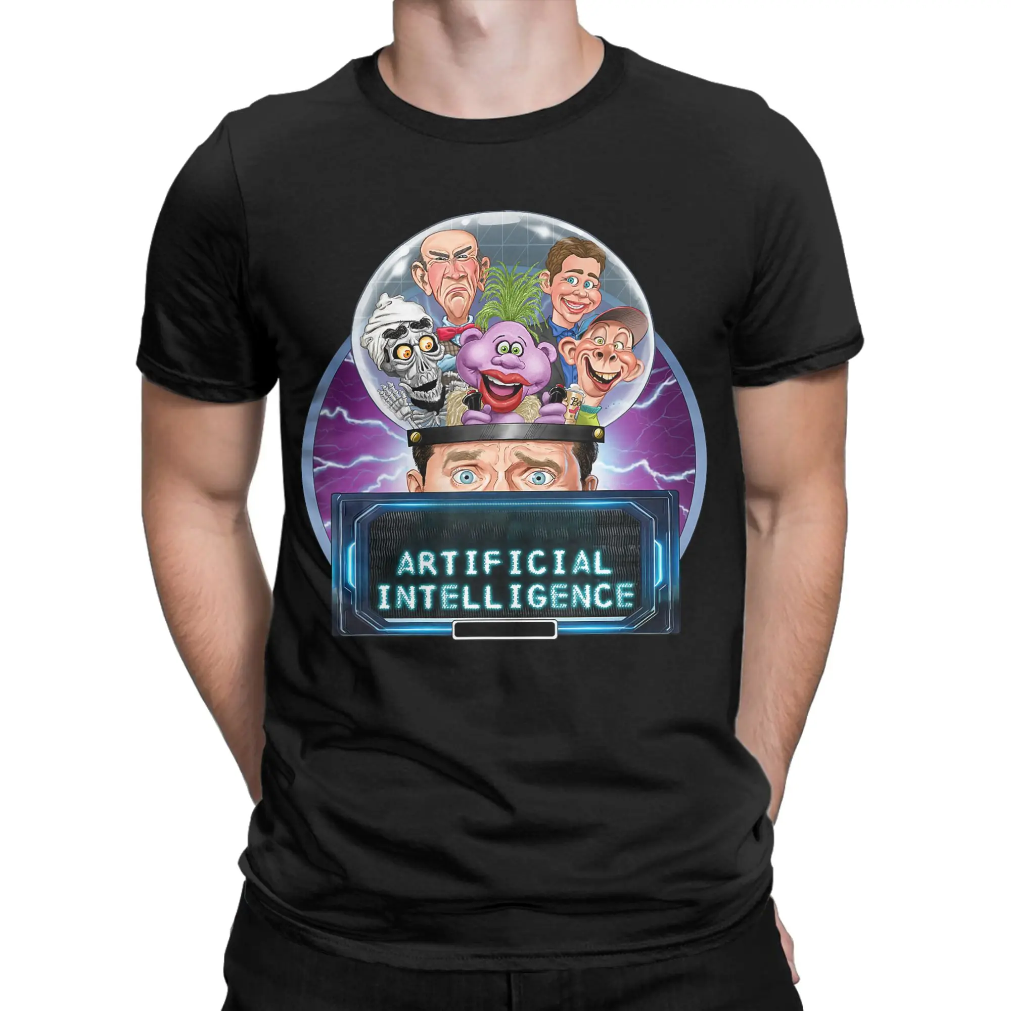 Jeff Dunham Artificial Intelligence T-Shirt Summer Bethel Vintage T-Shirts 100 Cotton Harajuku Tee Shirt For Man Design Clothes