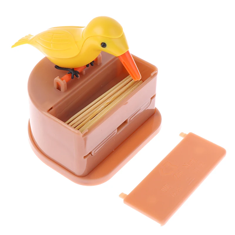 Toothpick Holder Dispenser Press Type Toothpick Bucket Bird Design Creative Toothpick Box Push Button Container